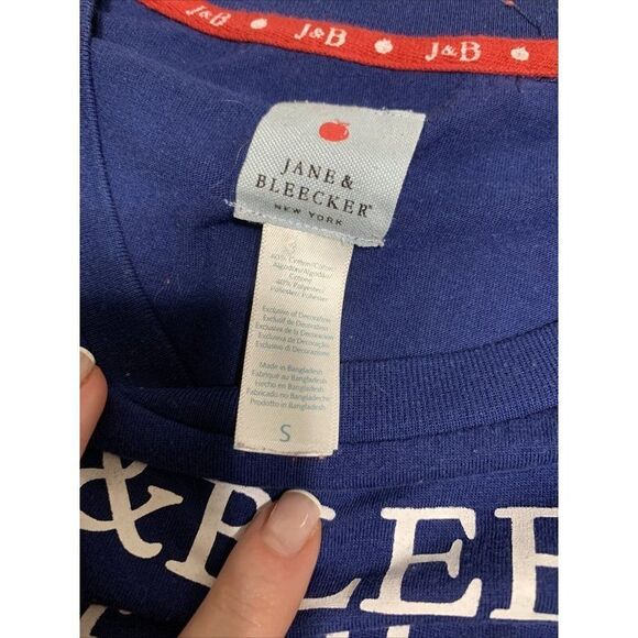 jane & bleeker womens blue sleeping t shirt top small - Picture 3 of 3